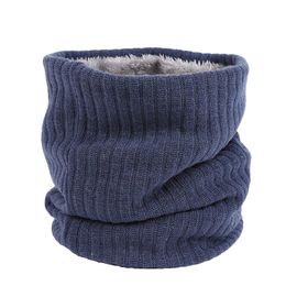 Scarves 2021 New Winter Scarf Men Women Warm Knitted Ring Wool Fur Thick Children Neck Warmer Boys Girl Plush Collar Y2209