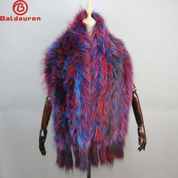 Scarves New Genuine Fox Fur Shl For Women Real Natural Female Capes And Wraps Wedding Bride Winter Warm Outwear Scarf Y