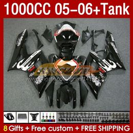 OEM Fairings & Tank For SUZUKI GSXR1000 GSXR 1000 CC K5 GSX-R1000 2005-2006 Body 157No.9 factory black 1000CC GSXR-1000 05 06 GSX R1000 2005 2006 Injection Mold Fairing