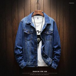 Men's Jackets Men's 2022 Men Light Blue Denim Holes Jean Streetwear Casual Coats Cotton Outwear Slim 5XL