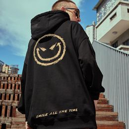 Men's Hoodies Smile Men Metal Gold Logo Print Pullovers Unisex Streetwear Hooded Sweatshirt Harajuku Oversize Homme Clothes Wholesale