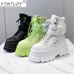 Boots 2023 Women's Height-increasing Thick-soled Wedge Heel Lace-up Decorative Shoes Fashion Winter R230925