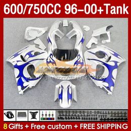 & Tank Fairings For SUZUKI SRAD GSXR600 GSXR 750 600 CC 1996-2000 156No.139 GSXR-600 GSXR750 750CC 1996 1997 1998 1999 2000 GSX-R750 600CC 96 97 98 99 00 Fairing blue flames