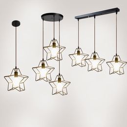 Pendant Lamps Iron Stars Lamp Lights Chandelier Lighting Led Hanglamp Loft Decor Light Fixtures Living Room Industrial