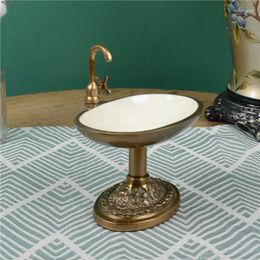 Soap Dishes Bathroom Accessories Pure Copper Box Ornaments Retro Handmade Brass Creative Rack Toilet Storage