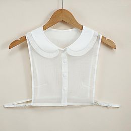 Bow Ties Linbaiway Fashion White Button Fake Collar For Women Shirt Blouse Detachable False Top Sweater Decor