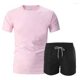 Men's Tracksuits Men's 2022 Summer Short Sleeved Shorts Set Mesh O-neck Sportswear Brand Running Fitness Training Clothes