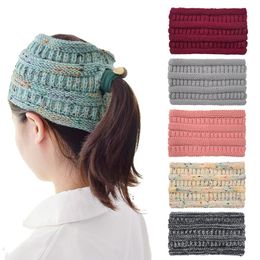 Girl Woman Headband Knit Ponytail Crochet Hair Accessory Yoga Sport Ins Elastic Hairband Super Stretch JNB15720