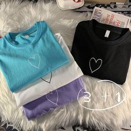 Women's T Shirts Loose Women's Top Casual Summer Style Fashion Brand Ladies Tees O-neck Love 2022 Hipster Couple Clothes Oversized