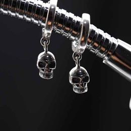 S925 Sterling Silver Skull Earrings Vintage Personality Charm Earrings