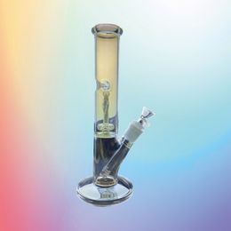 Glass Hookah bong Rainbow Glass Pipe Luminous Beaker Hook Tube with 14mm Bowl Fitting 12" for Smoking