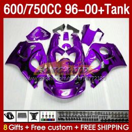 & Tank Fairings For SUZUKI SRAD GSXR600 GSXR 750 600 CC 1996-2000 156No.126 GSXR-600 GSXR750 750CC 1996 1997 1998 1999 2000 GSX-R750 600CC 96 97 98 99 00 Fairing purple flames