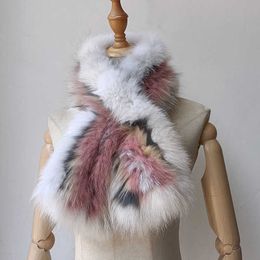 Scarves 2022 Winter New Arrival Knitted Women Fox Fur Scarf Fluffy Warm Natural Female Fashion Short Neck Warmer Y2209