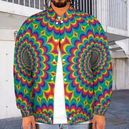 Men's Jackets Sixties Baseball Jacket Hippie Style College Harajuku Varsity Print Coats Man