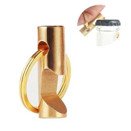 Portable Brass Bottle Opener Keychain Household Kitchen Corkscrew Multifunctional Outdoor Pocket Tools Keyring Pendant GWB15685