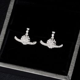 Cute Satellite Stud Earring Women Rhinestone Planet Earrings for Gift Party Fashion Jewelry