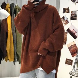 Men's Sweaters Winter Thick Turtleneck Sweater Warm Fashion Casual Retro Knitted Pullover Men Loose Korean Oversize Mens Clothes 220923