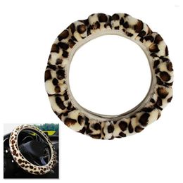 Steering Wheel Covers Delicate Cover 1pc Car Plush Soft Touching Feeling Leopard Warm Auto Diameter 36-38CM