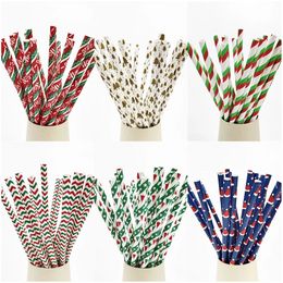 100Pcs Christmas Paper Straws Gold Straws Xmas Decoration Party Straws for Drinks Baby Shower Halloween Wedding Birthday FY5587 C0924