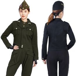 Stage Wear Sailor Show Costume Female Dress Water Ice Dance Short Coat and Harem Pants Spring Autumn Pretty Sexy Navy Suit Army Green Black