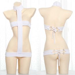 Sexy Set Japanese Sukumizu Bundled Bikini Sexy Japanese Lolita Girl Student Underwear Lace Up Lingerie Private Unique Photo Anime Cosplay T220923