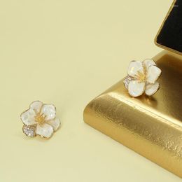 Stud Earrings Exaggerated Christmas Decor Floral Fashion Women Cubic Zirconia Wedding Party Ear Studs Earring Korean Jewellery