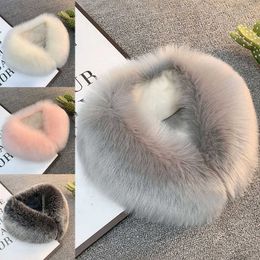 Scarves cm Length Furry Winter Warm Women Fashion Faux Fox Fur Collar Scarf Shl Stole Neck Wrap Circles Y