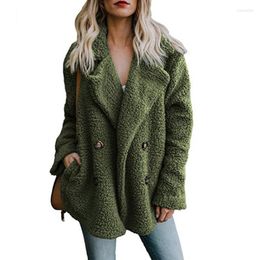 Women's Jackets Women's 2022 Winter Boho Office Lady Casual Plus Size Women Overcoats Loose Lapel Plain Female Fashion Fall Warm Green