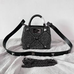 Designer bags Tote bags chain Totes Original style Quality Genuine Leather Rhinestone full decoration postman bag portable female handbag Shoulder Bags handbags