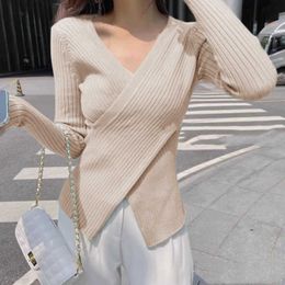 Women's Sweaters Autumn Winter Sweater Women Long Sleeve Simple AllMatch Vhals Sweaters Slim Soft Solid Korean Style Knitted Sweater Tops J220915