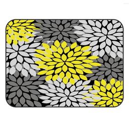 Carpets CHARMHOME Customised Soft Carpet Anti-slip Rug Yellow Dahlia For Living Room Bedroom Mat Home Decoration Accessories