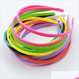 Headbands Plastic Headbands Candy Color Toothed Hair Band Girl Sweet Simple Jewelry Red Green 0.8Cm 0 32Yz Q2 Drop Delivery 2021 Dhsel Dhj1U