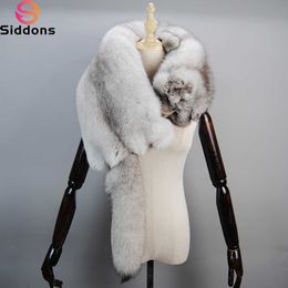 Scarves 2022 Party Luxury Winter Real Fox Scarf High-End Men's Women's Fur 100% Natural One-Piece Warmth Collar Y2209