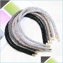 Headbands Superflash Headband Thin Edge With Drill Woman Crystal Hair Bands Versatile Temperament Simplicity Hoop Accessories 1 85Ls Dhssf