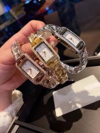 Brand Senior NANTUCKET Series Wristwatch Geometric Numerals Chain Watches Women CZ Zircon Quartz Watch White Dial Female Rectangular Clock 23mm