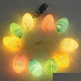 Party Decoration 10Leds Easter Decorations For Home Egg Led String Light Fairy Lights Wedding Ornament Garland Drop Delivery 2021 Gar Dhfmp