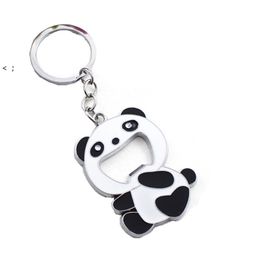 Creative Cartoon Bottle Opener Keychains Panda Keychain Pendant Corkscrew Portable Home Kitchen Tools GCB15690