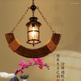 Pendant Lamps Country Chandelier Personality Diffuse Coffee Restaurant Bar LOFT Wood Taiwan Old Ship