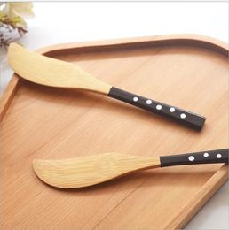 Dot Tablewares Black White Bamboo Knife Cake Dessert Spoon Hand-made Spoon Fork Home Tableware Kitchen Canteen Tableware AccessoriesRRE14459