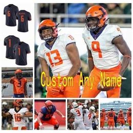 Sj Custom Illinois Fighting Illini College Football Jerseys 8 MJ Rivers II 80 Edwin Carter 85 Whitney Mercilus 86 Donny Navarro Women Stitched