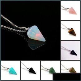Charms Natural Healing Stone Charms Pendants For Necklace Hexagonal Column Cone New Native Crystals Jewellery Vintage Drop Delivery 202 Dhsfa