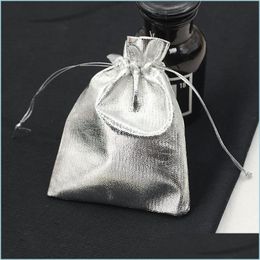 Jewellery Pouches Bags 100 Sier Plated Gauze Jewellery Bags 7X9 Cm 9X12Cm 11X16Cm 13X18Cmjewelry Gift Pouch For Wedding Favours Drop Deli Dhf6I