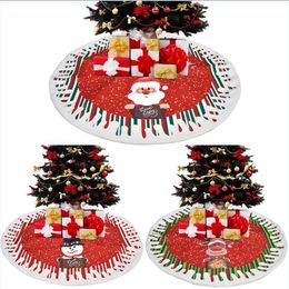 Christmas Tree Skirts Trees Decoration Mat Xmas Snowman Reindeer Ornament Home Holiday Festival Party Decorations GWB15746