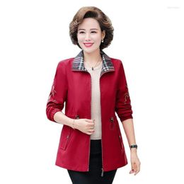 Women's Trench Coats Women's Spring Fall Mother's Jacket Women 2022 Middle-aged Casual Coat Fashion Large Size Female Windbreaker
