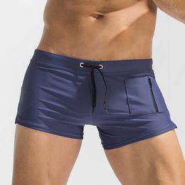 Men's Swimwear s Gay Swimsuits Hot Swim Surf Swimsuit for Bad Suit Beach Shorts With Pocket J220913