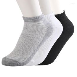 Men's Socks 10 Pairs/lot Summer Men Cotton Casual Antibacterial Breathable Mesh Thin Section Solid Colour Male Short Sock
