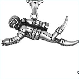 Charms 316L Stainless Steel 3D Diver Charms Pendants For Jewelry Making Retro Tone Bracelet Diy Waterproof Necklace Accessories 1508 Dhoiq