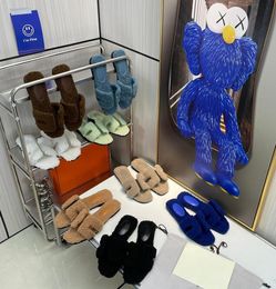 Oran Sandale Designer-Luxus-Frauen-Hausschuh-Sandale aus Wollskin-Lammfell-Sandalen Eleganter Komfort Ledersohle Größe 35-42