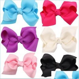 Hair Clips Barrettes Pure Colour Cloth Hair Accessories Bow Children Barrettes Handmade Ribbonkids Hairpins Mticolor Drop Delivery 20 Dhfde