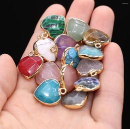 Pendant Necklaces Natural Stone Pendants Heart Shape Amethysts Clear Quartzs Charms For Fashion Jewelry Making Diy Necklace Earring